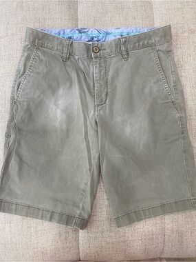 Tommy Bahama Olive Green Flat Front Shorts